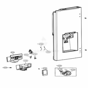 Dispenser Parts Diagram and Parts List for LFXS28566S ASTCNA4 LG Refrigerator