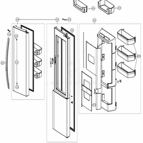 Refrigerator Door Part Diagram and Parts List for LSXC22336S ASTCNA0 LG Refrigerator