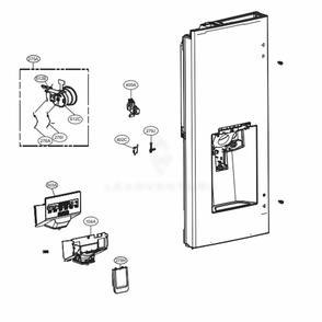 Dispenser Parts Diagram and Parts List for LMRS28626S ASTCNA0 LG Refrigerator