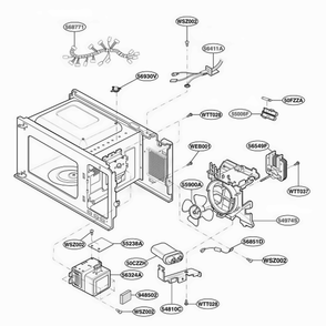 Interior Parts 1 Diagram and Parts List for MA7005ST CS1EGSE LG Wall Oven