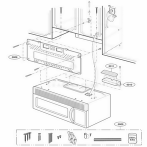 Installation Parts Diagram and Parts List for KHMC107EBT AB7EKAD LG Wall Oven