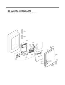 Ice Maker And Ice Bin Parts Diagram and Parts List for GR-X266DSMM ASBCNA0 LG Refrigerator