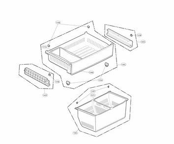 Freezer Parts Diagram and Parts List for 79573059410  Kenmore Refrigerator