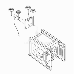 Sensor Parts Diagram and Parts List for JE1360BC ABKEGEU LG Range