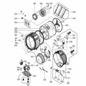 Drum And Tub Assembly Diagram and Parts List for WM3170CW ABWEPUS LG Washer