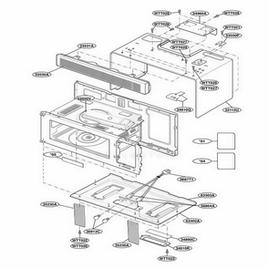 Oven Cavity Parts Diagram and Parts List for MH6150XHT1 B6EWRP LG Range