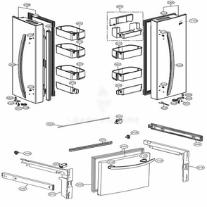 Door Parts Diagram and Parts List for LFC22770SW ASWCNA2 LG Refrigerator