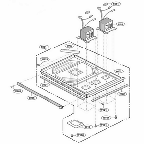 Base Plate Parts Diagram and Parts List for RFS18MPS AST6AMA LG Range