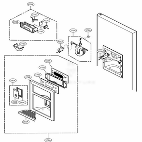 Dispenser Parts Diagram and Parts List for 78506 ATI4SER LG Refrigerator