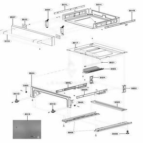Drawer Parts Diagram and Parts List for UPSG3014ST ASTESGN LG Wall Oven