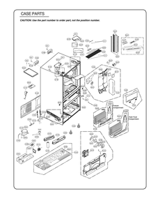 Case Parts Diagram and Parts List for GR-L31GHQXM AWBCSE1 LG Refrigerator