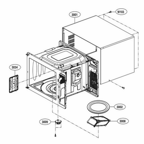 Oven Cavity Parts Diagram and Parts List for LSRM2085ST CSSESTD LG Range