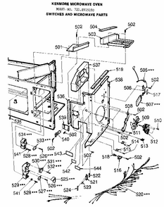 Switches And Microwave Diagram and Parts List for 7218915180  Kenmore Microwave