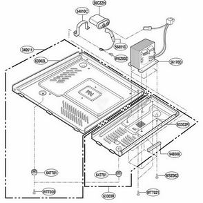Base Plate Parts Diagram and Parts List for KM36SW MWEWCF LG Range