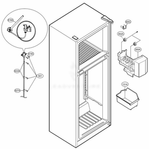Ice Maker Parts Diagram and Parts List for 78039 AWBCSE0 LG Refrigerator