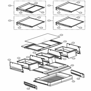 Refrigerator Parts Diagram and Parts List for LSFD2491ST ASTCNA2 LG Refrigerator
