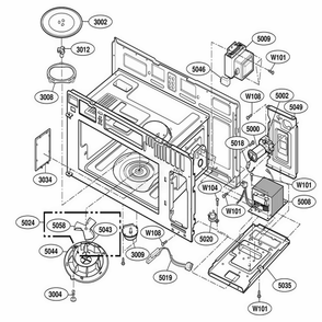 Interior Parts 1 Diagram and Parts List for LMV1921SS AS1EGSC LG Range