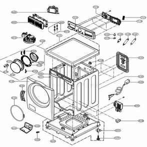 Cabinet And Control Panel Assembly Diagram and Parts List for WM3900HBA ABLEUUS LG Washer