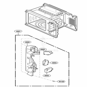 Latch Board Parts Diagram and Parts List for 66092 CWHESEA LG Range