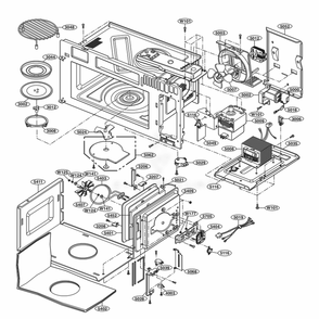 Interior Parts 1 Diagram and Parts List for LSMC3086ST ASBESTD LG Microwave