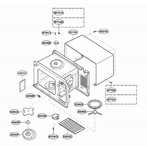 Oven Cavity Parts Diagram and Parts List for GT4185SKS ASBEWRP LG Wall Oven