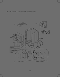 Cabinet Door Assembly Diagram and Parts List for RV1381AS8 ABWEEUS LG Dryer