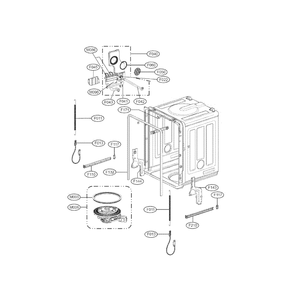 Tub Assembly Diagram and Parts List for LDS5040ST 00 LG Dishwasher