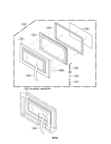 Door Parts Diagram and Parts List for LMV1831SB  LG Microwave