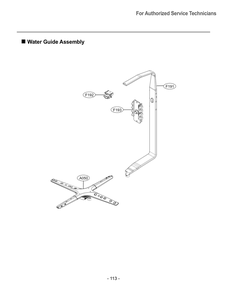 Water Guide Assembly Diagram and Parts List for DUA513FT ASTESNA LG Dishwasher