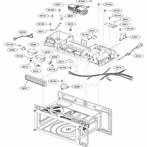 Interior Parts 2 Diagram and Parts List for LMVM2085SW CWHELGA LG Microwave