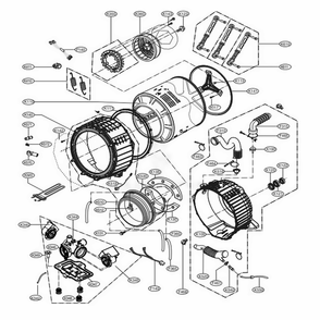 Drum And Tub Assembly Diagram and Parts List for WM4370HKA ABSETUS LG Washer