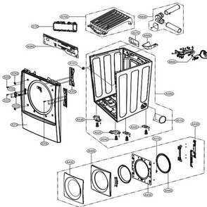 Cabinet And Door Assembly Diagram and Parts List for 81532 ABWESEU LG Dryer