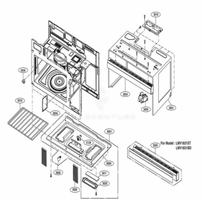 Oven Cavity Parts Diagram and Parts List for LMV1831SB CBKELGA LG Microwave