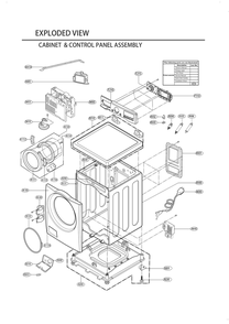 Cabinet And Control Panel Assembly Diagram and Parts List for FH4E9CDYP3 ABWEPUS LG Washer