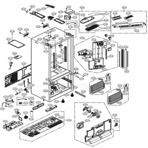 Case Parts Diagram and Parts List for 74032 ASWCSE1 LG Refrigerator