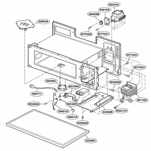 Interior Parts 1 Diagram and Parts List for KHMC107EBLO BKEKAD LG Range