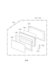 Door Parts Diagram and Parts List for LMV1314W01  LG Microwave