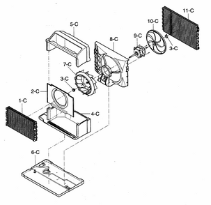Air Handling/cycle Parts Diagram and Parts List for 58074054400  Kenmore Air Conditioner
