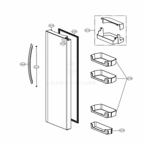 Refrigerator Compartment 1 Diagram and Parts List for LSXS26326S ASTCNA4 LG Refrigerator
