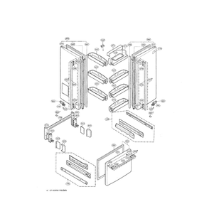 Door Diagram and Parts List for LRFD22850TT  LG Refrigerator