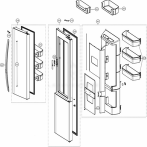 Refrigerator Door Diagram and Parts List for LSXS26386D ASBCNA2 LG Refrigerator
