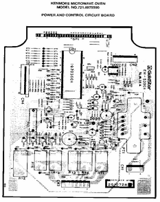 Power And Control Circuit Board Diagram and Parts List for 7218975590  Kenmore Microwave