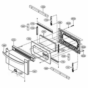 Upper Door Parts Diagram and Parts List for 76033 FSTESEA LG Range