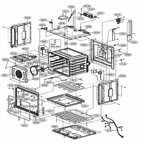 Lower Cavity Parts Diagram and Parts List for LWD3063BD AB2LLGA LG Wall Oven