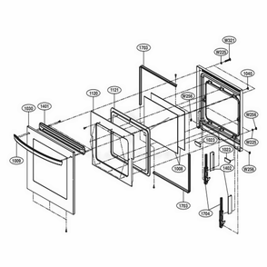 Lower Door Parts Diagram and Parts List for LWD3063ST AS1LLGA LG Wall Oven