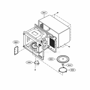 Oven Cavity Parts Diagram and Parts List for LCRT1513ST CSSELGA LG Microwave
