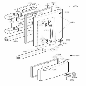 Door Parts Diagram and Parts List for 65209 AWBCSEA LG Refrigerator
