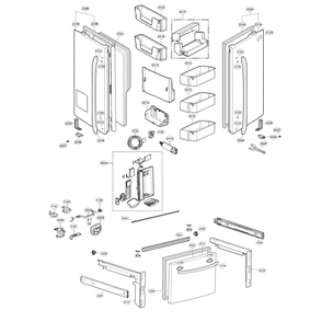 Door Diagram and Parts List for LFXS24623S 01 LG Refrigerator