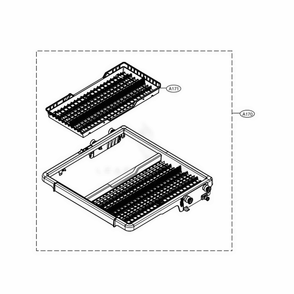 Third Rack Assembly Diagram and Parts List for LSDF9963ST ASTEEUS LG Dishwasher