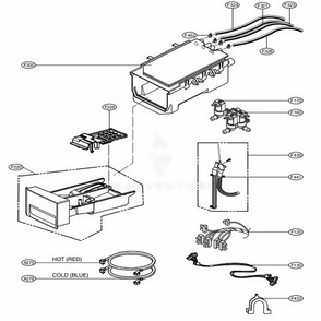 Dispenser Assembly Diagram and Parts List for GCW1069QD ABWEELC LG Washer